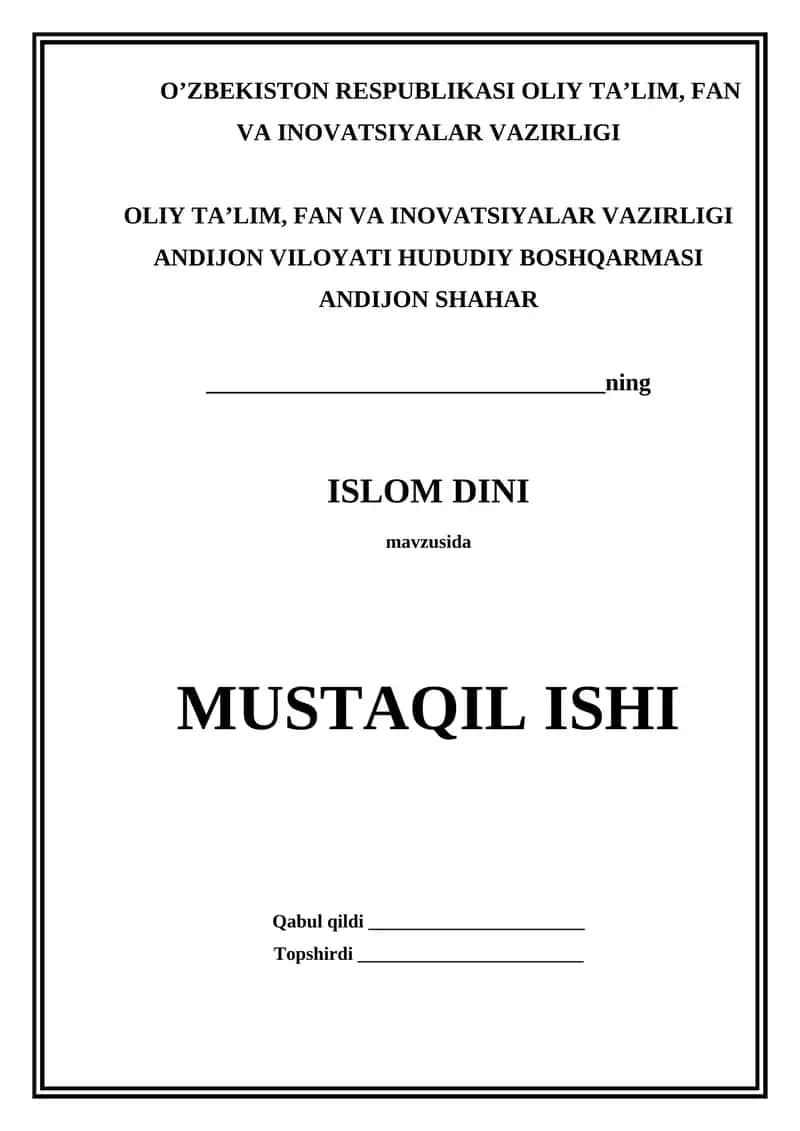ISLOM DINI 1