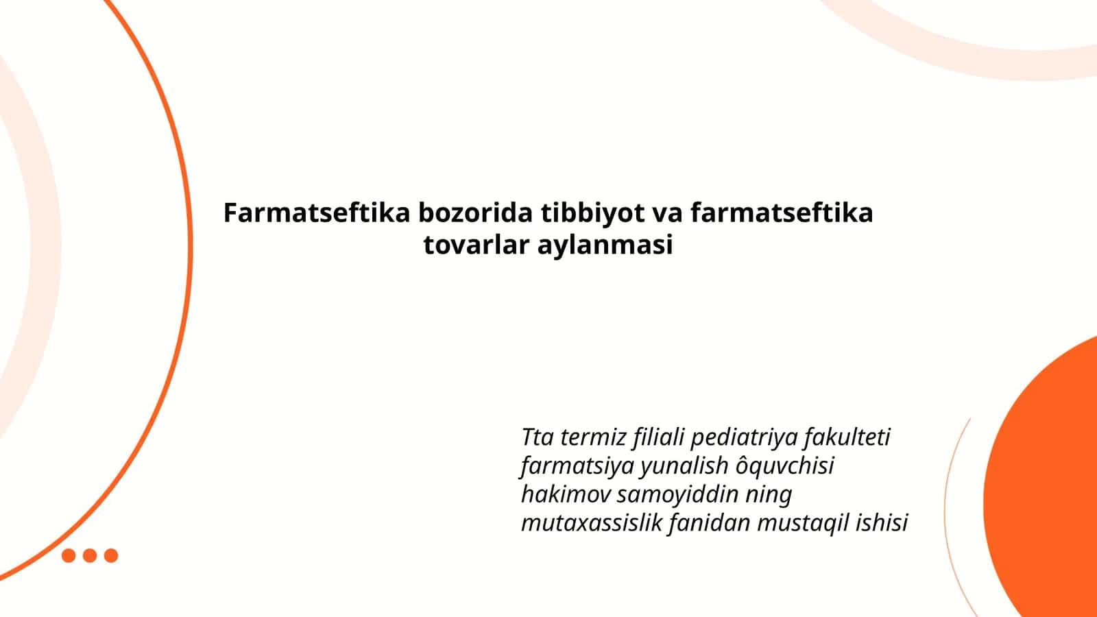 Tibbiyot va Farmatseftika Tovarlar Aylanmasi 1