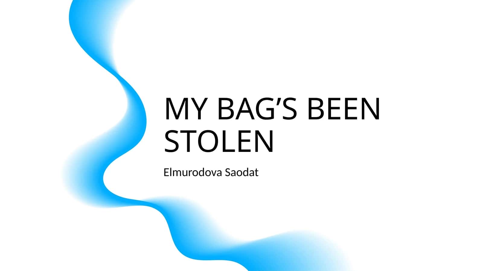 MY BAG’S BEEN STOLEN 1