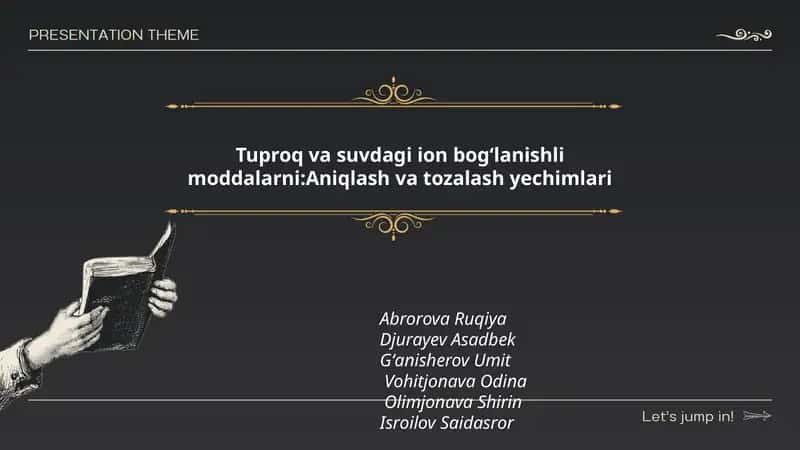 Tuproq va suvdagi ion bogʻlanishli moddalarni: Aniqlash va tozalash yechimlari 1