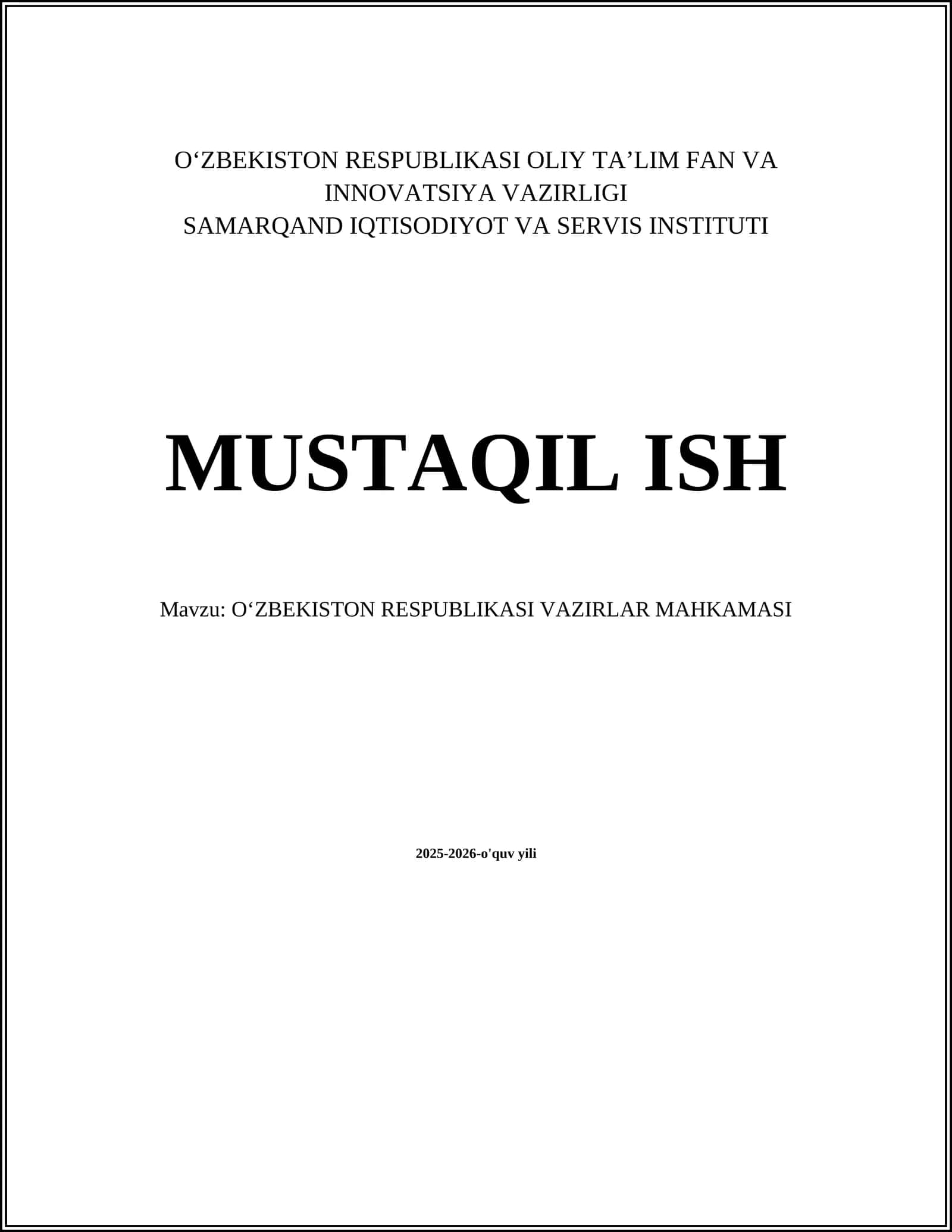 O‘zbekiston Respublikasi Vazirlar Mahkamasi 1