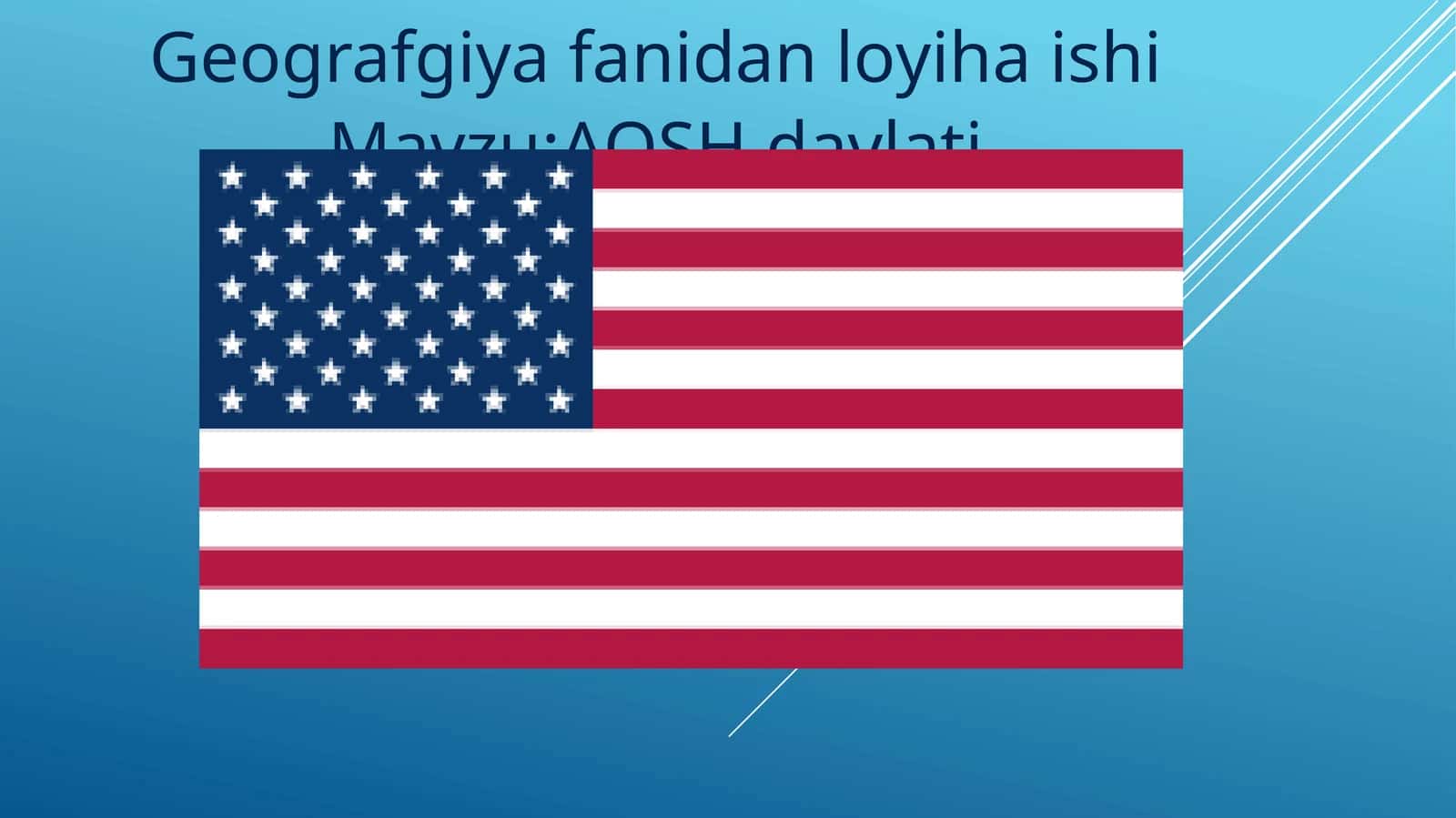 Geografgiya fanidan loyiha ishi - AQSH davlati 1