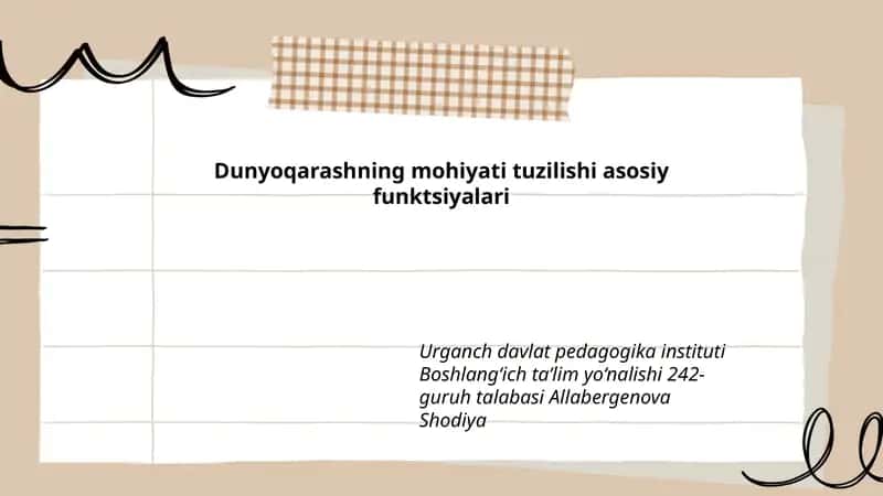Dunyoqarashning mohiyati tuzilishi asosiy funktsiyalari 1
