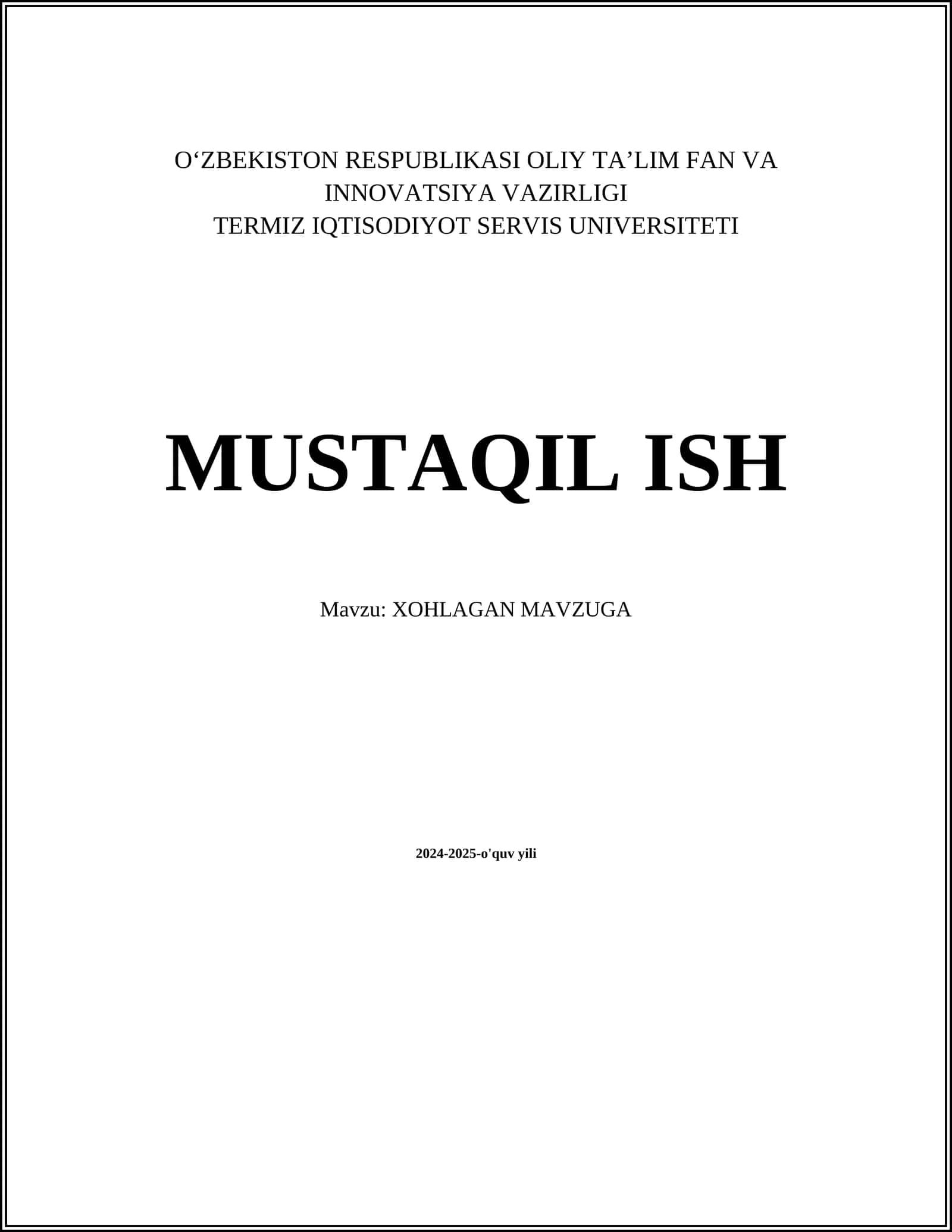 Xohlagan mavzuga 1