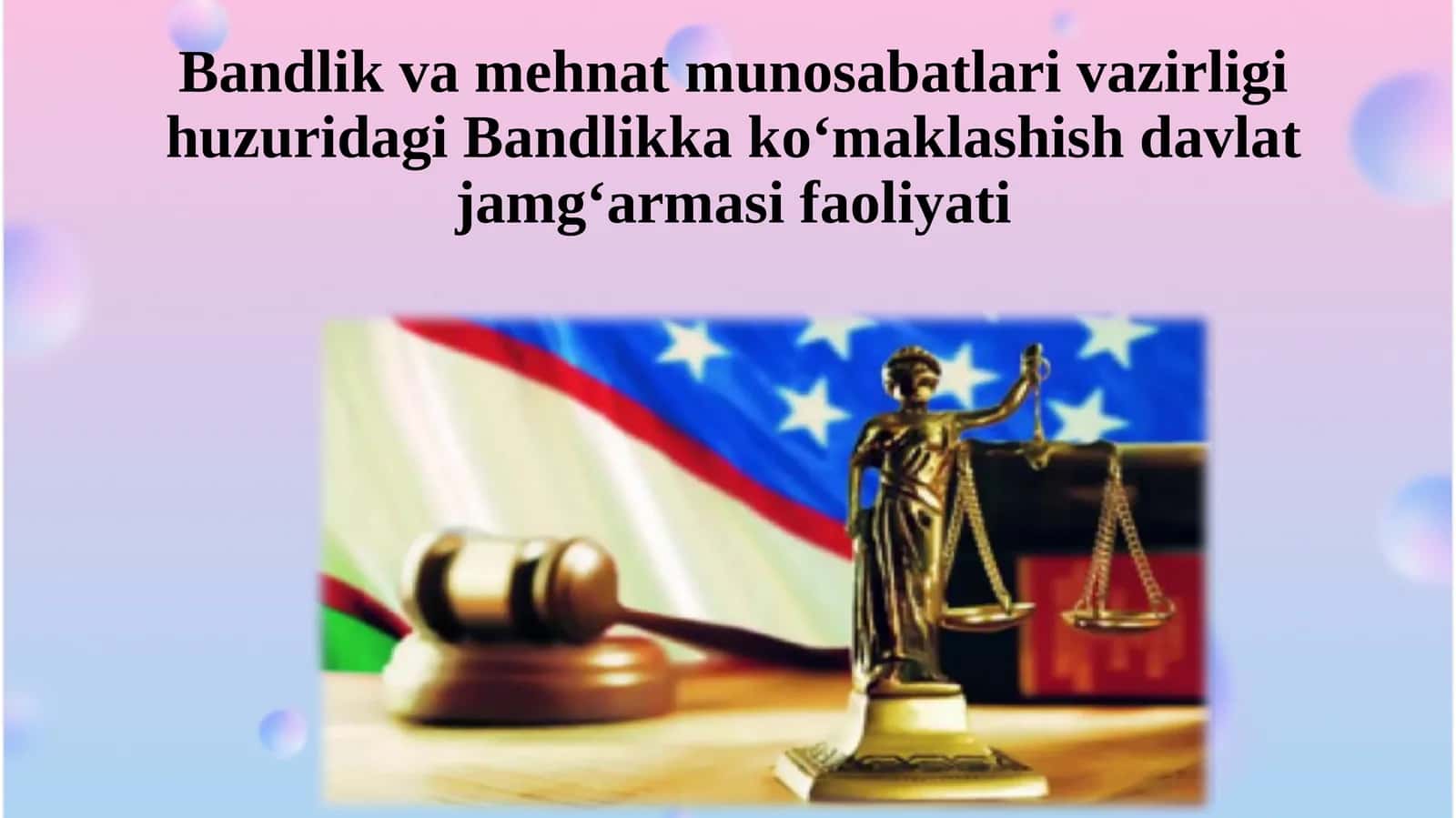 Bandlik va mehnat munosabatlari vazirligi huzuridagi Bandlikka ko‘maklashish davlat jamg‘armasi faoliyati 1