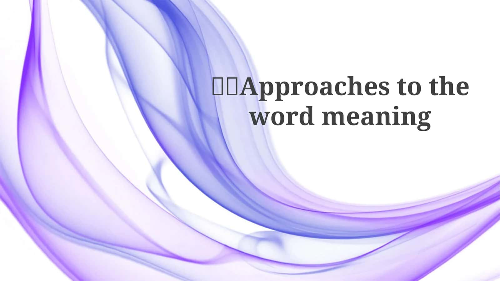 Compositional Theory of Meaning 1