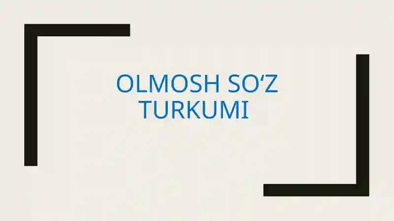 Olmosh soʻz turkumi