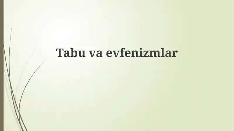 Tabu va Efemizmlar