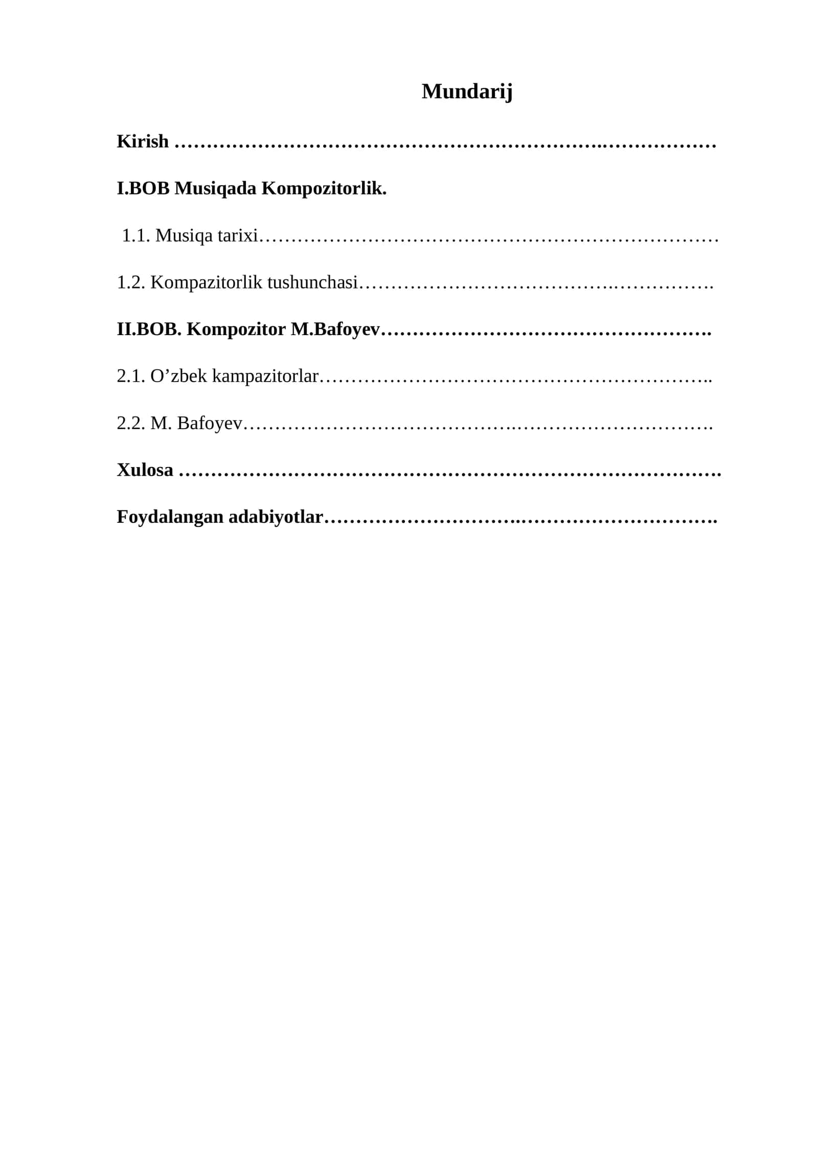 Musiqada kompozitorlik va oʻzbek kompozitorlik tarixi 1