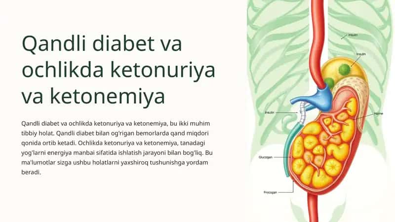 Qandli diabet va ochlikda ketonuriya va ketonemiya. 1