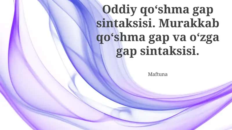 Murakkab gap sintaksisi 1