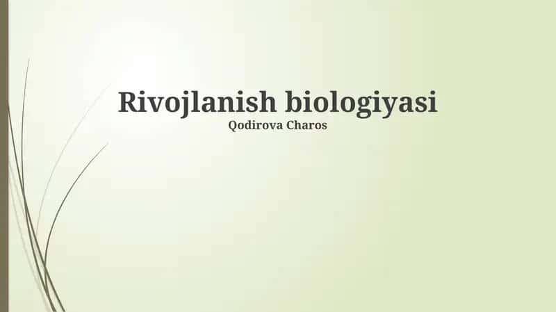 Rivojlanish biologiyasi 1