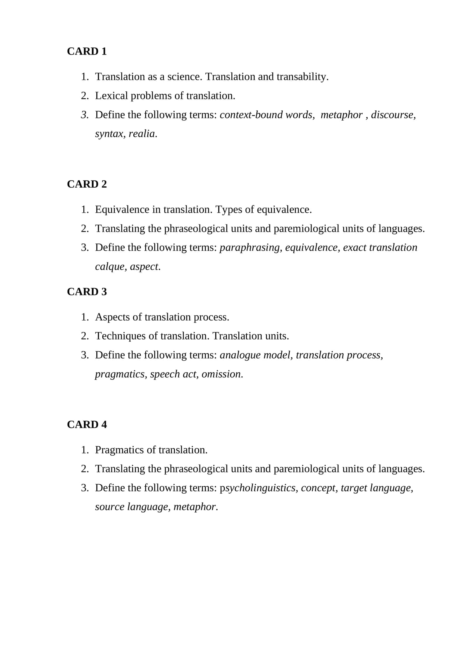 Translation as a science 1