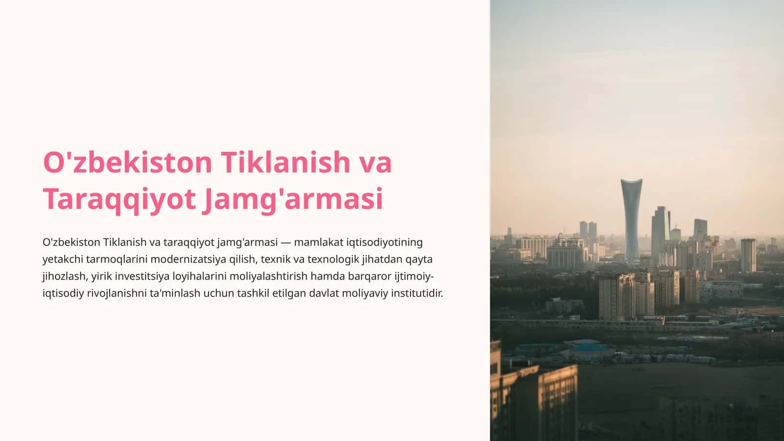 O'zbekiston Tiklanish va Taraqqiyot Jamg'armasi 1