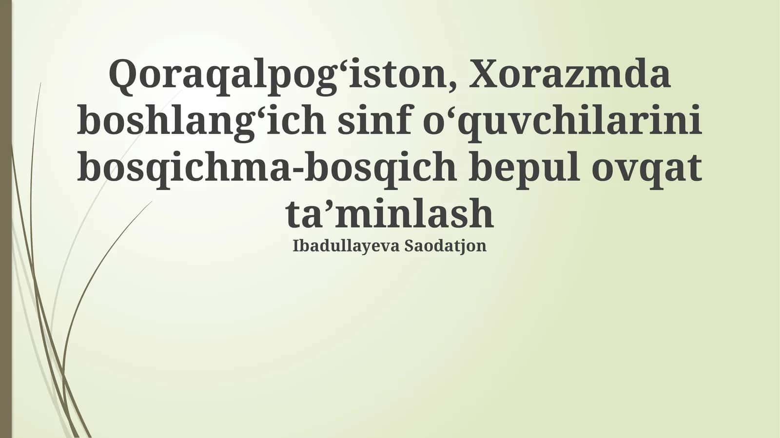 Ta'limni oshirish loyihasi 1