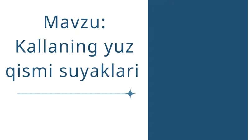 Kallaning yuz qismi suyaklari 1