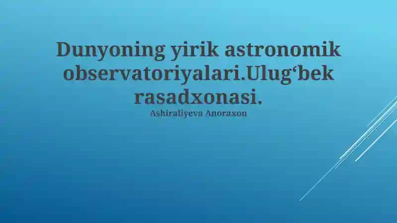 Ulugh Beg Rasadxonasi
