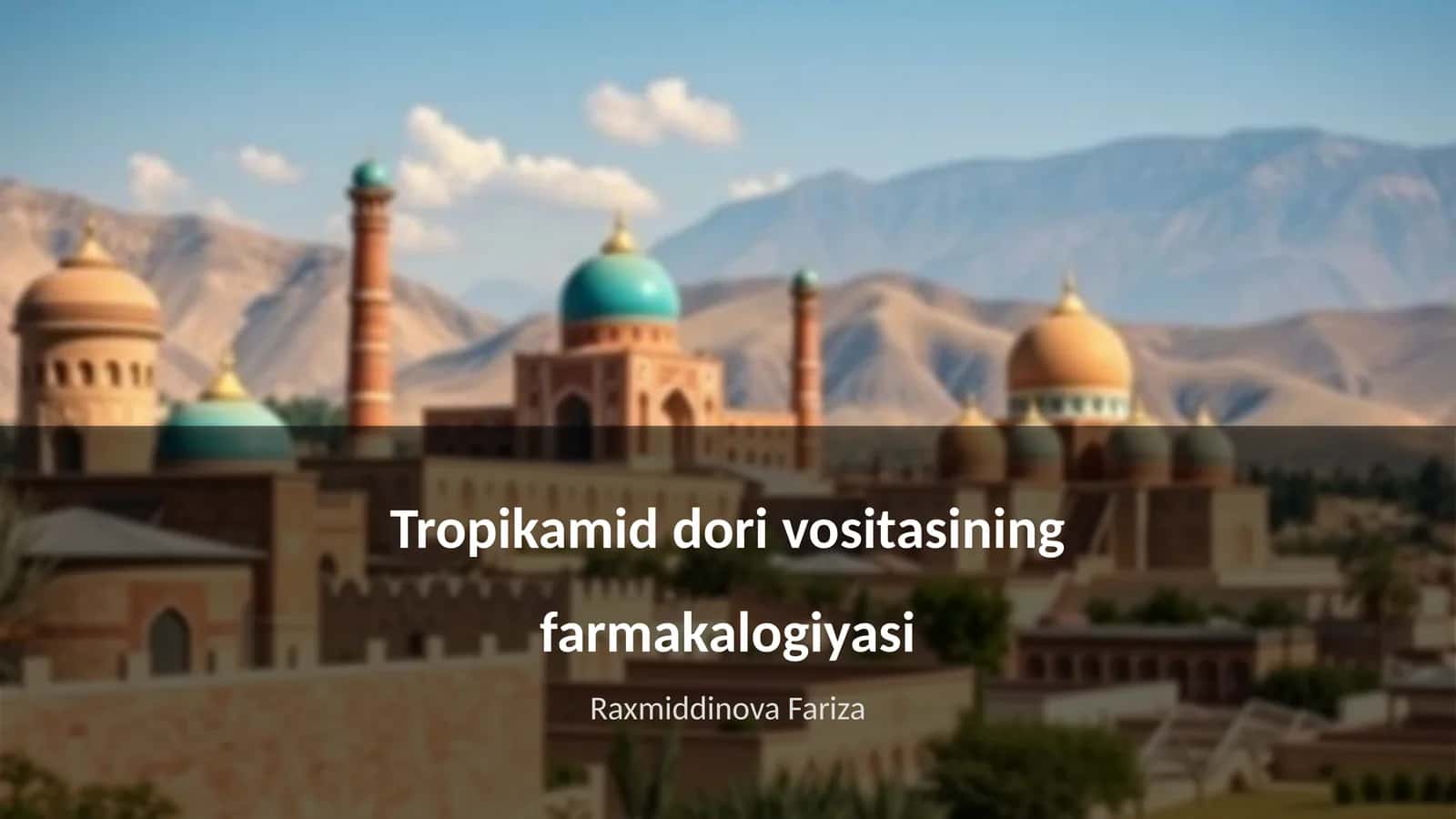 Tropikamid dori vositasining farmakalogiyasi 1