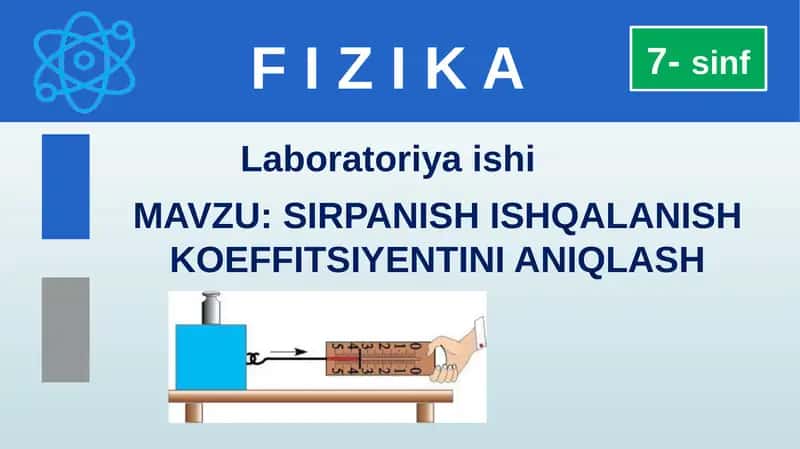 SIRPANISH ISHQALANISH KOEFFITSIYENTINI ANIQLASH 1
