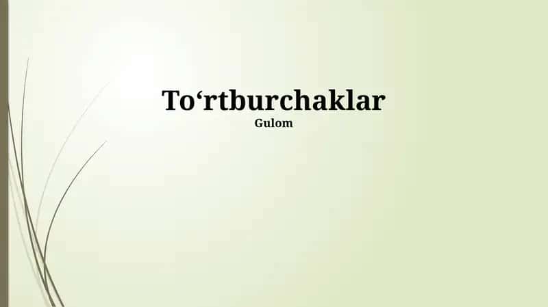 To‘rtburchaklar 1