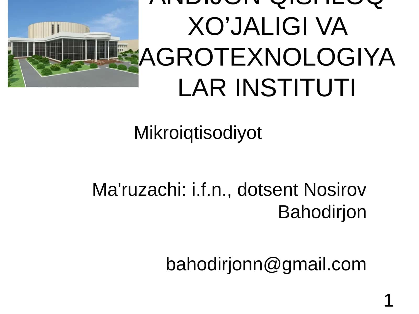 Mikroiqtisodiyot 1