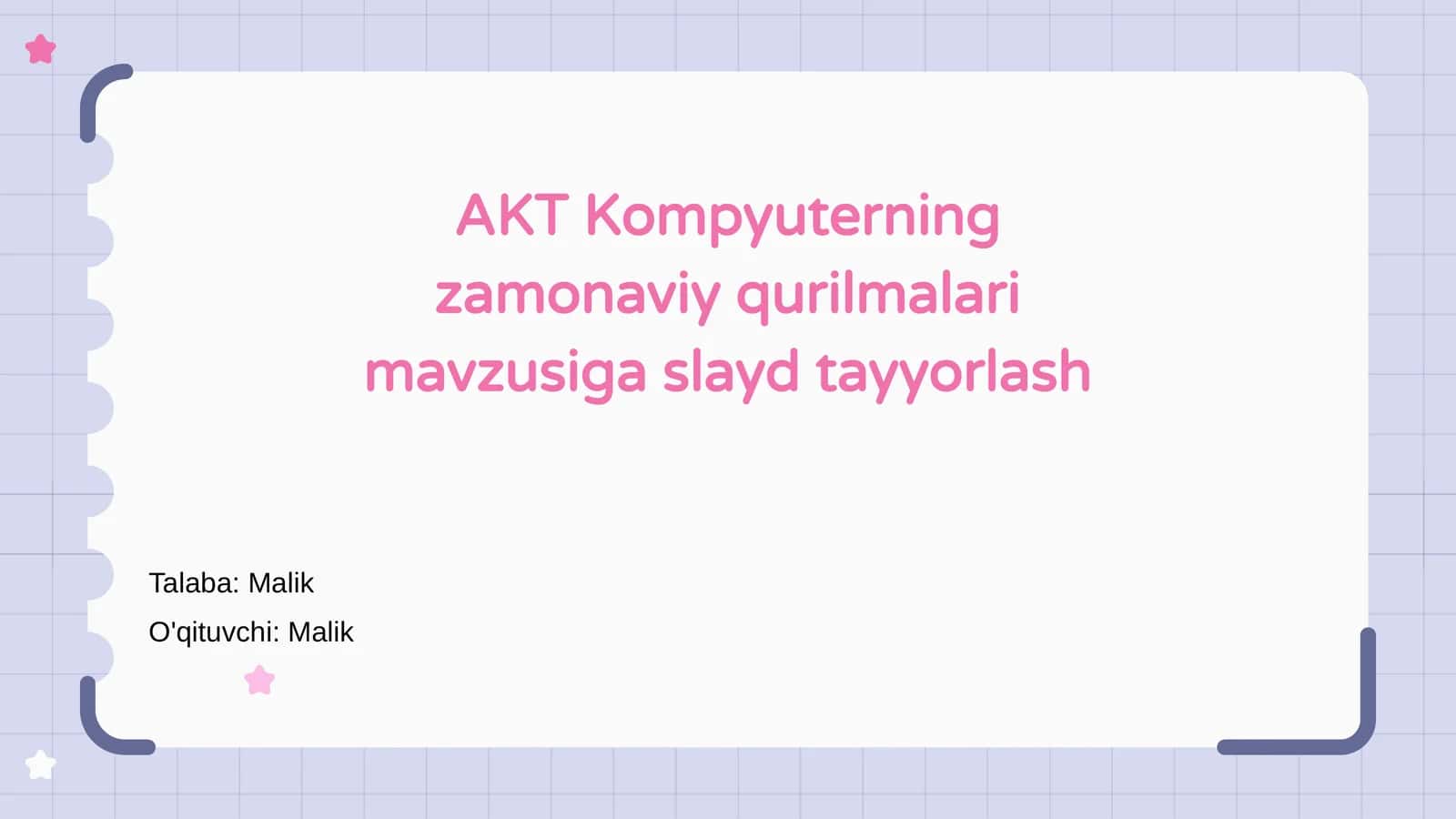 AKT Kompyuterning zamonaviy qurilmalari mavzusiga slayd tayyorlash 1
