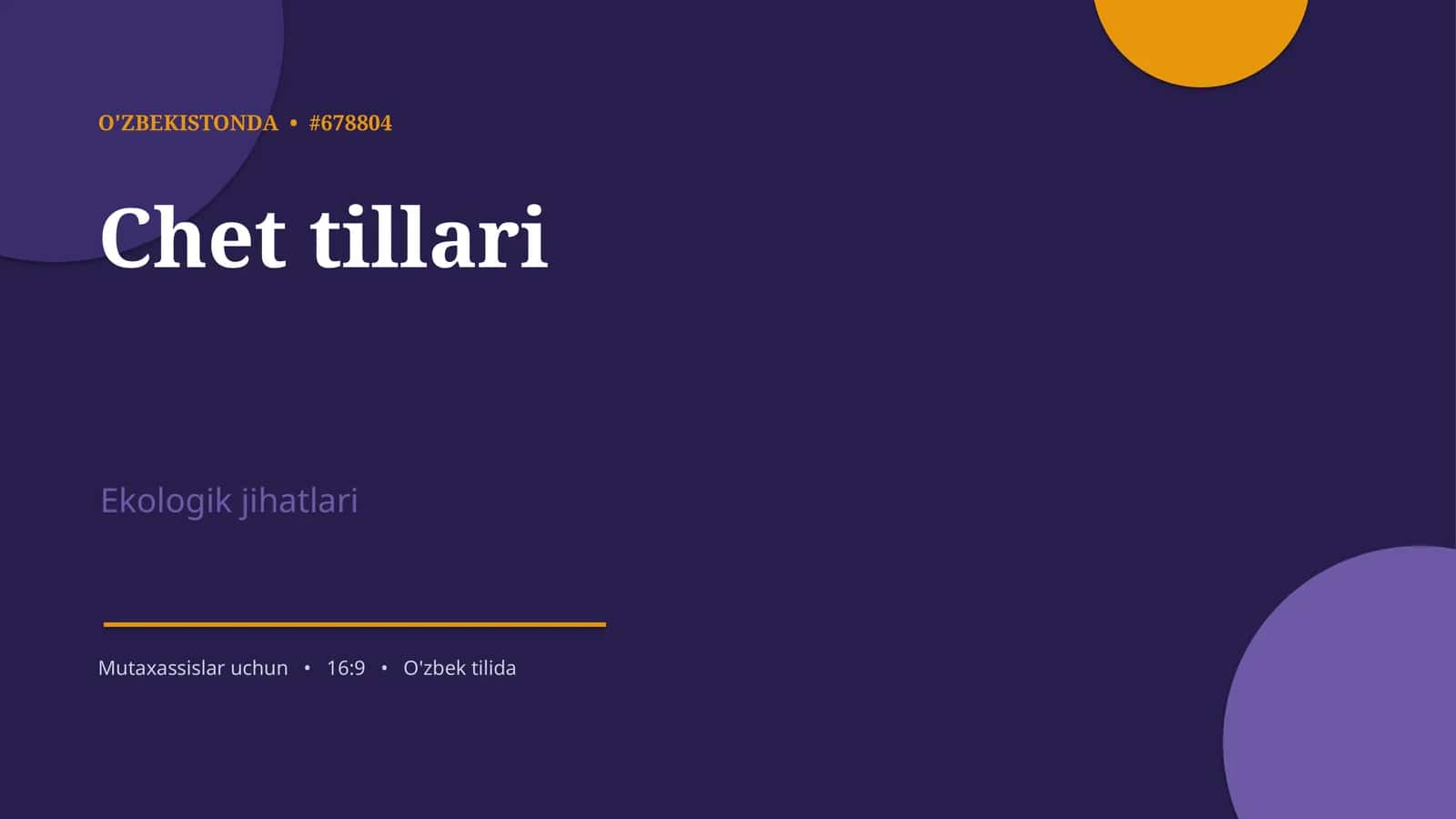 Chet tillari Ekologik jihatlari 1