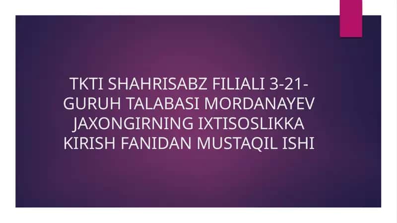 Tizim haqida tushunchalarning belgilari 1