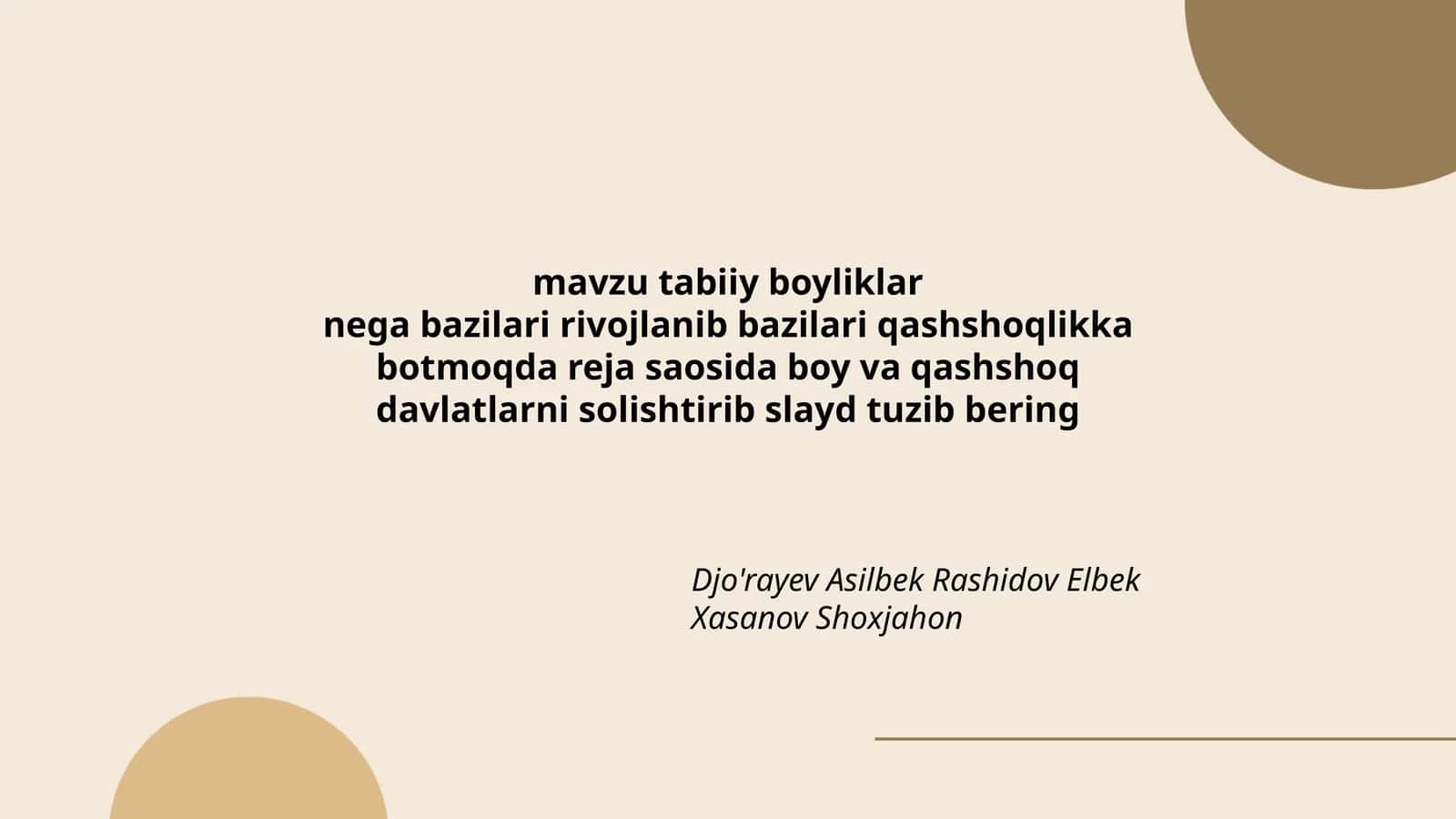 mavzu tabiiy boyliklar 1
