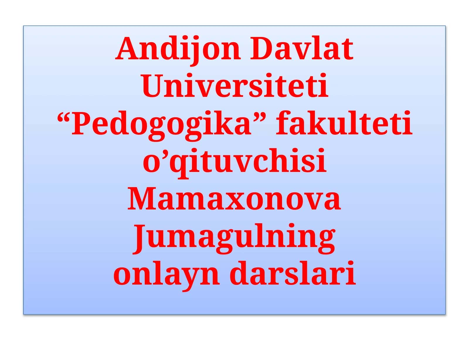 Tabiat bilan tanishtirish mashg'ulotlari 1
