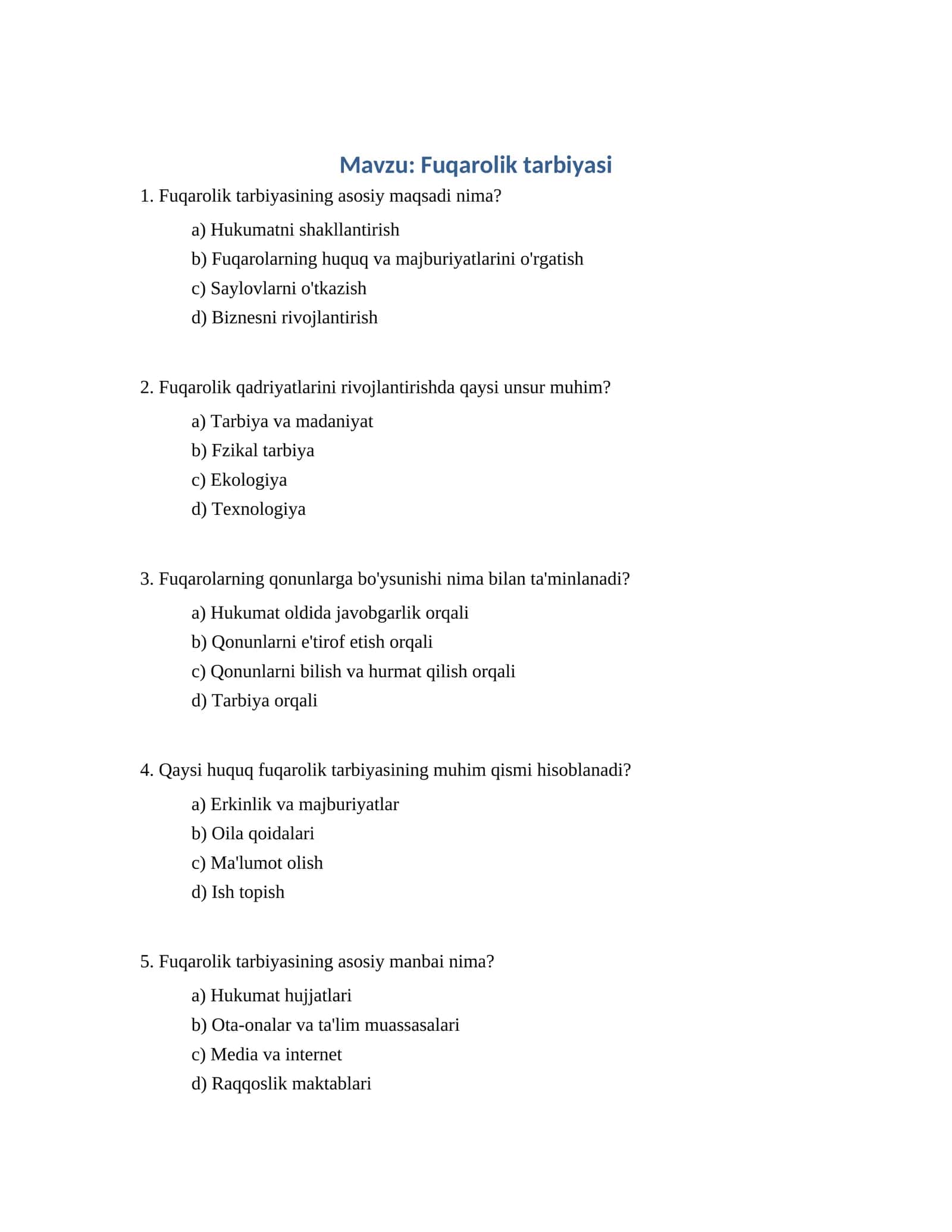 Fuqarolik tarbiyasi 1