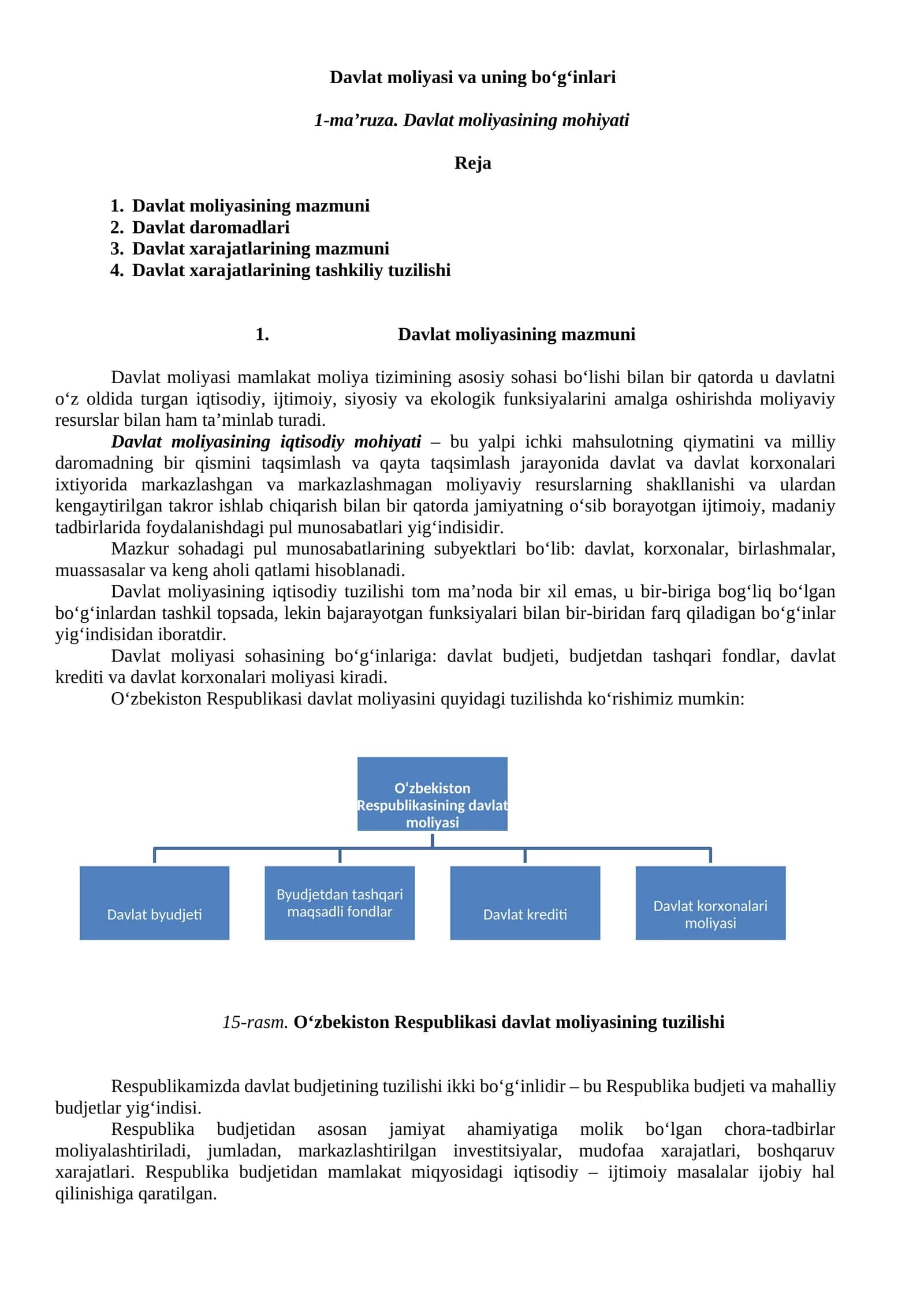 Davlat moliyasi va uning bo‘g‘inlari 1