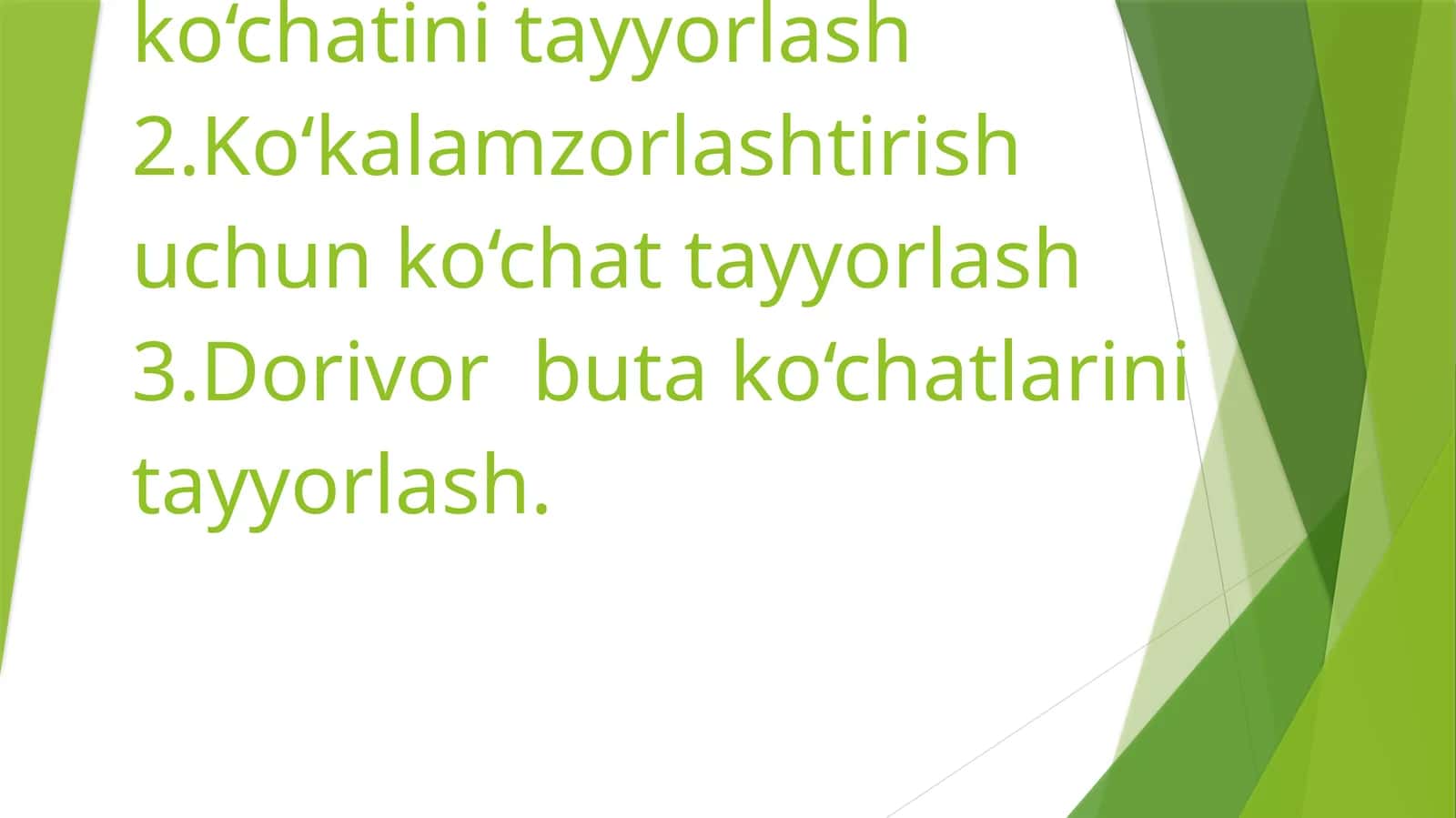 VEGETETIV USULDA KO’CHATLAR TAYYORLASH 1