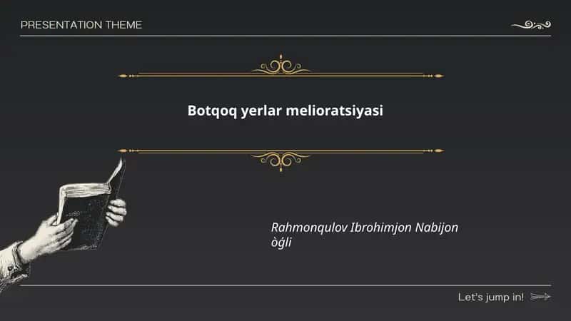 Botqoq yerlar melioratsiyasi