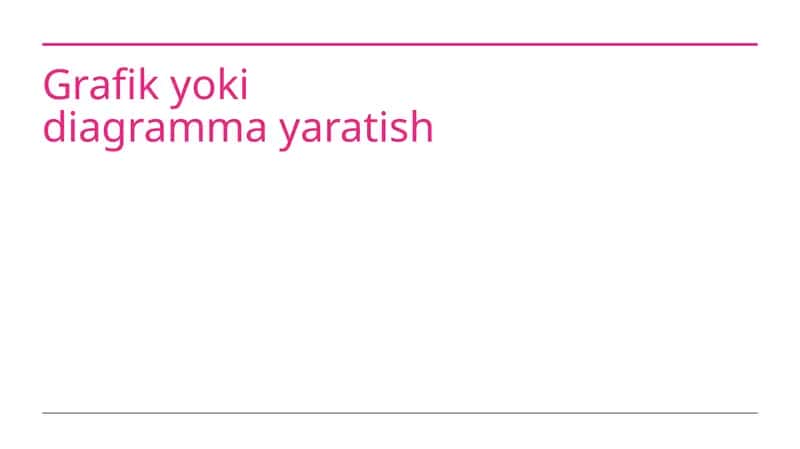 Grafik va diagramma yaratish 1