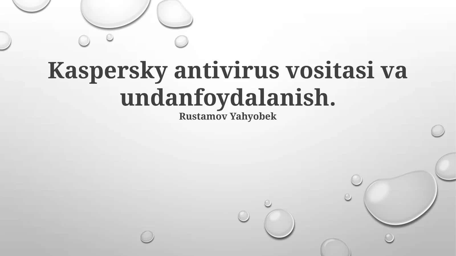 Kaspersky Antivirus Dasturi 1