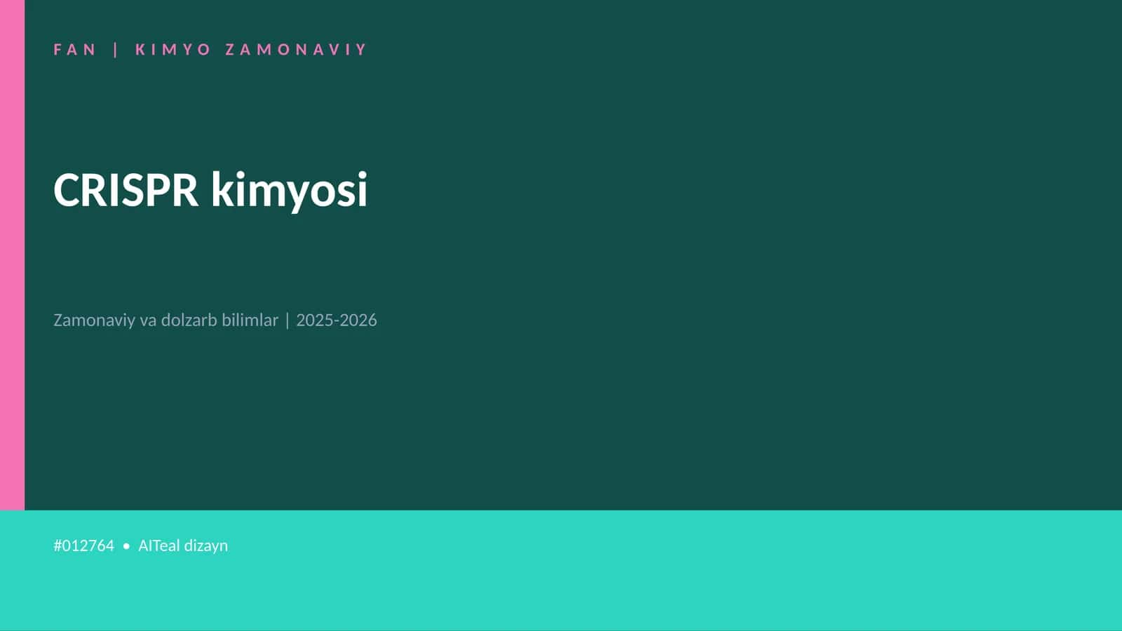 FAN | KIMYO ZAMONAVIY 1