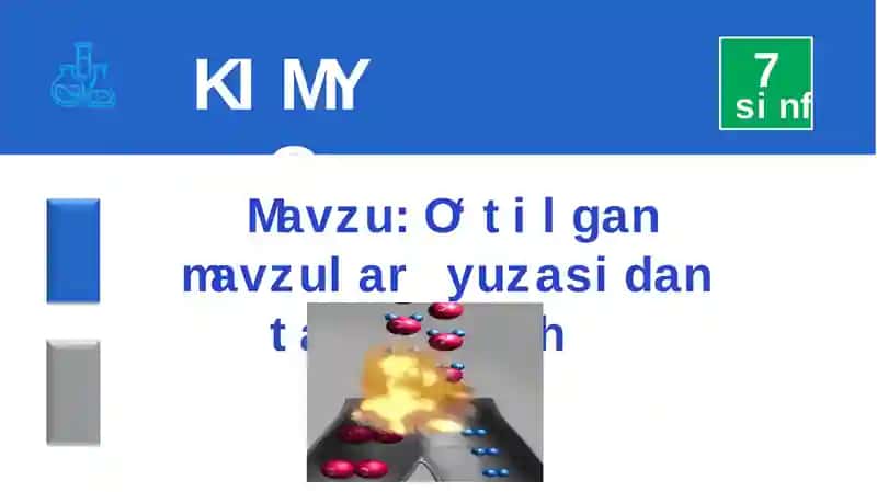 7-sinf Kimyo O‘tilgan mavzular yuzasidan takrorlash
