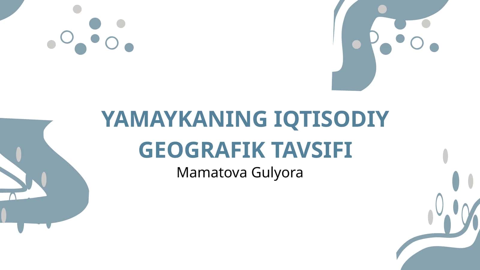 YAMAYKANING IQTISODIY GEOGRAFIK TAVSIFI 1