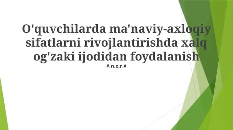 Xalq og'zaki ijodi 1