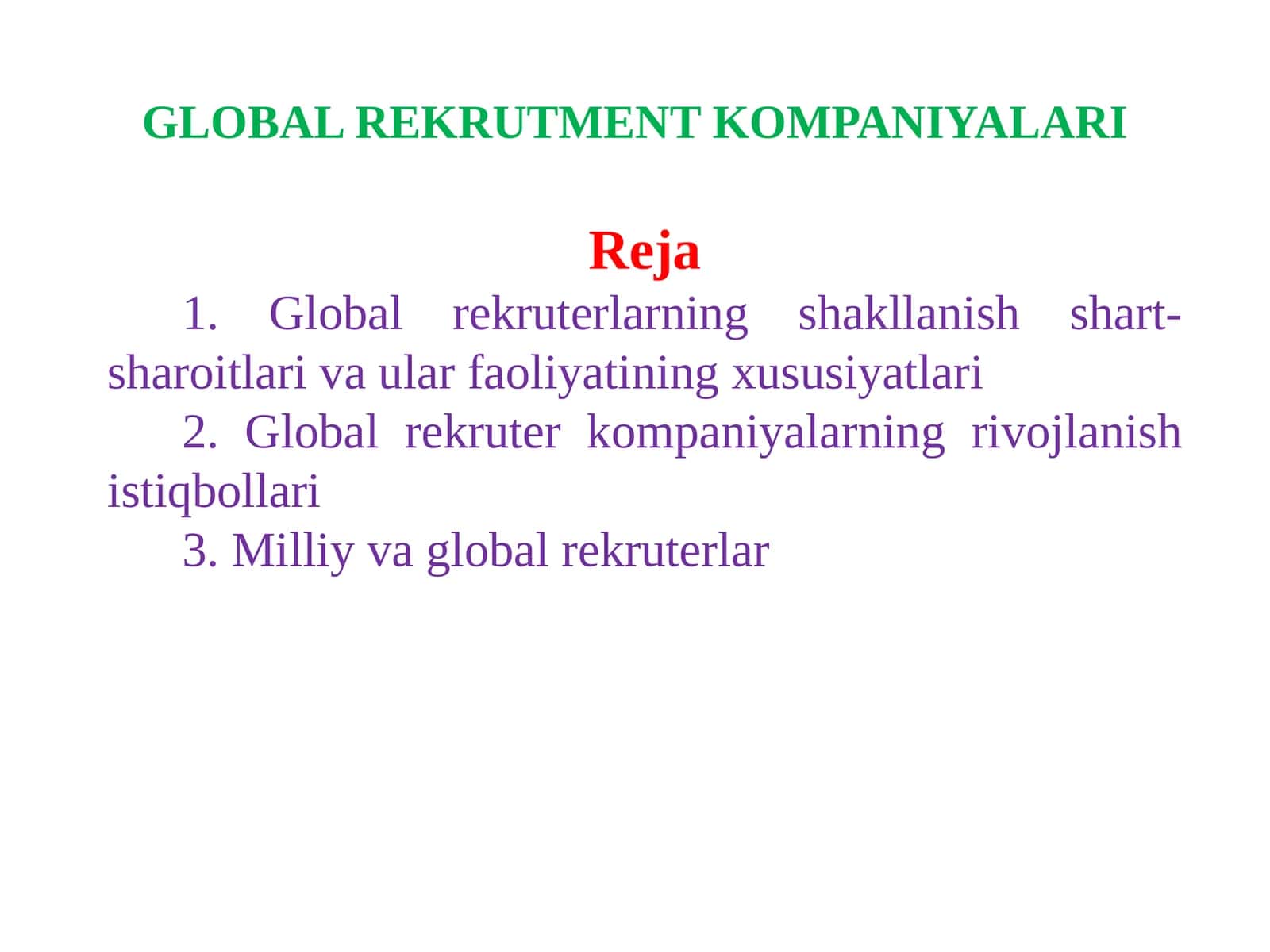 Global rekrutment kompaniyalari 1