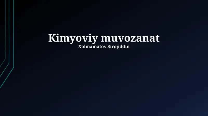 Kimyoviy muvozanat 1