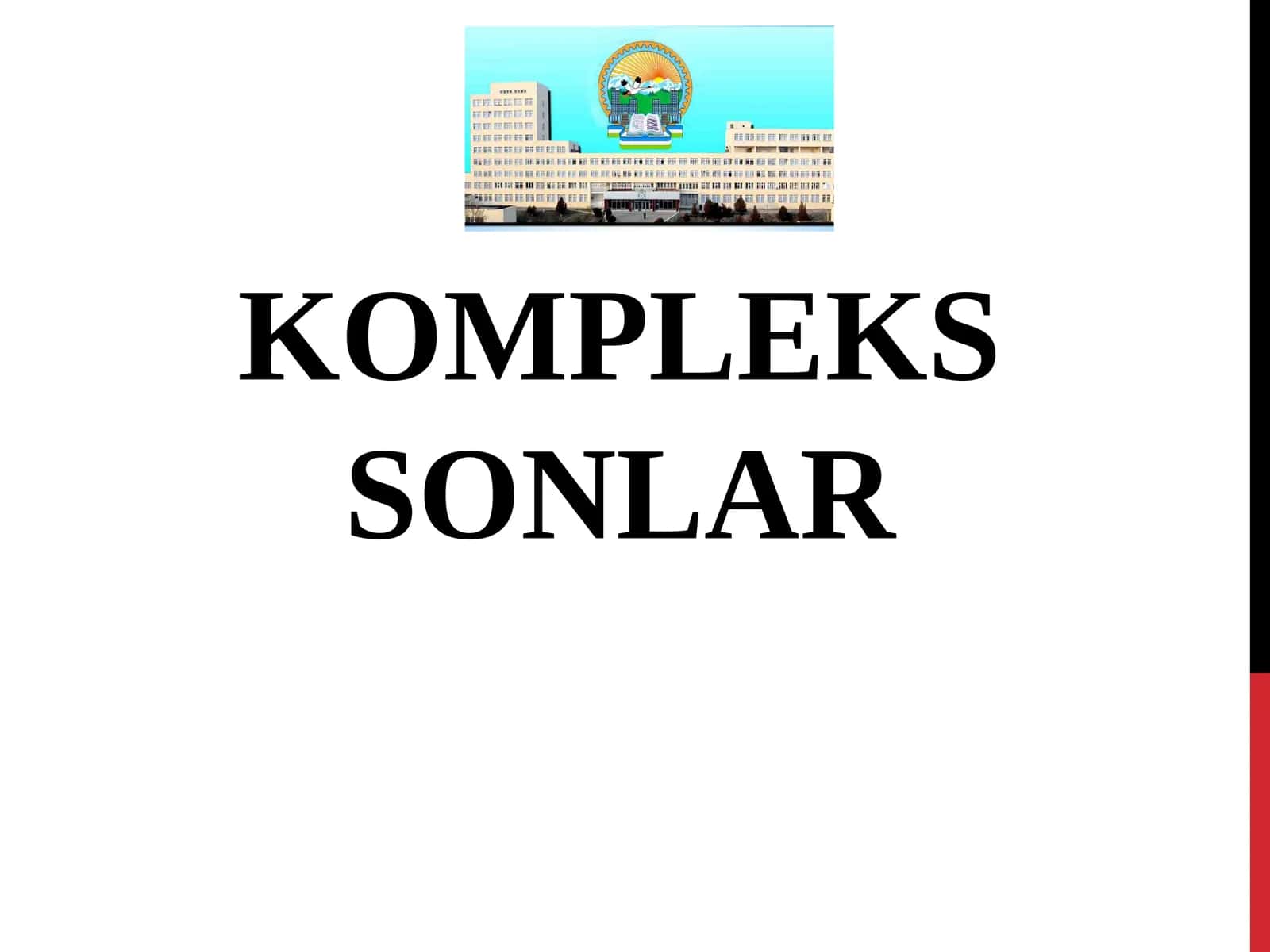 KOMPLEKS SONLAR 1