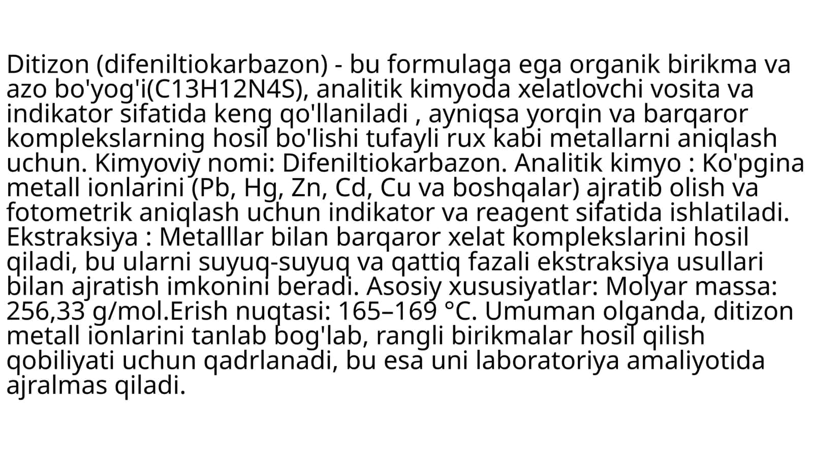 Ditizon(difeniltiokarbazon) 1