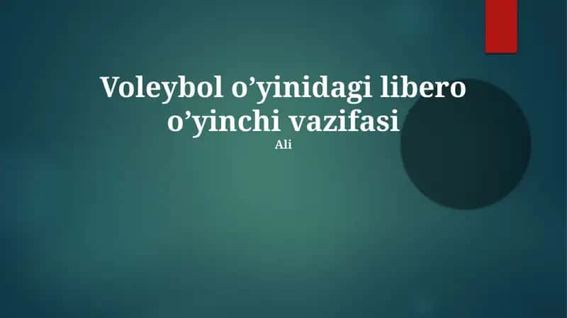 Voleybol o’yinidagi libero o’yinchi vazifasi 1