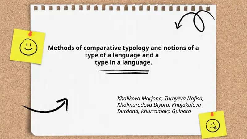 Methods of Comparative Typology and Notions of a Type of a Language 1