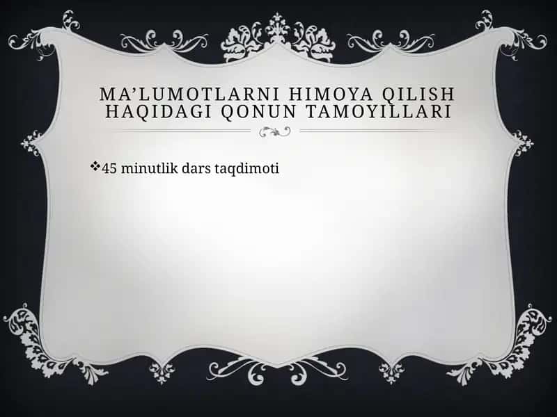 Ma’lumotlarni himoya qilish haqidagi qonun tamoyillari 1