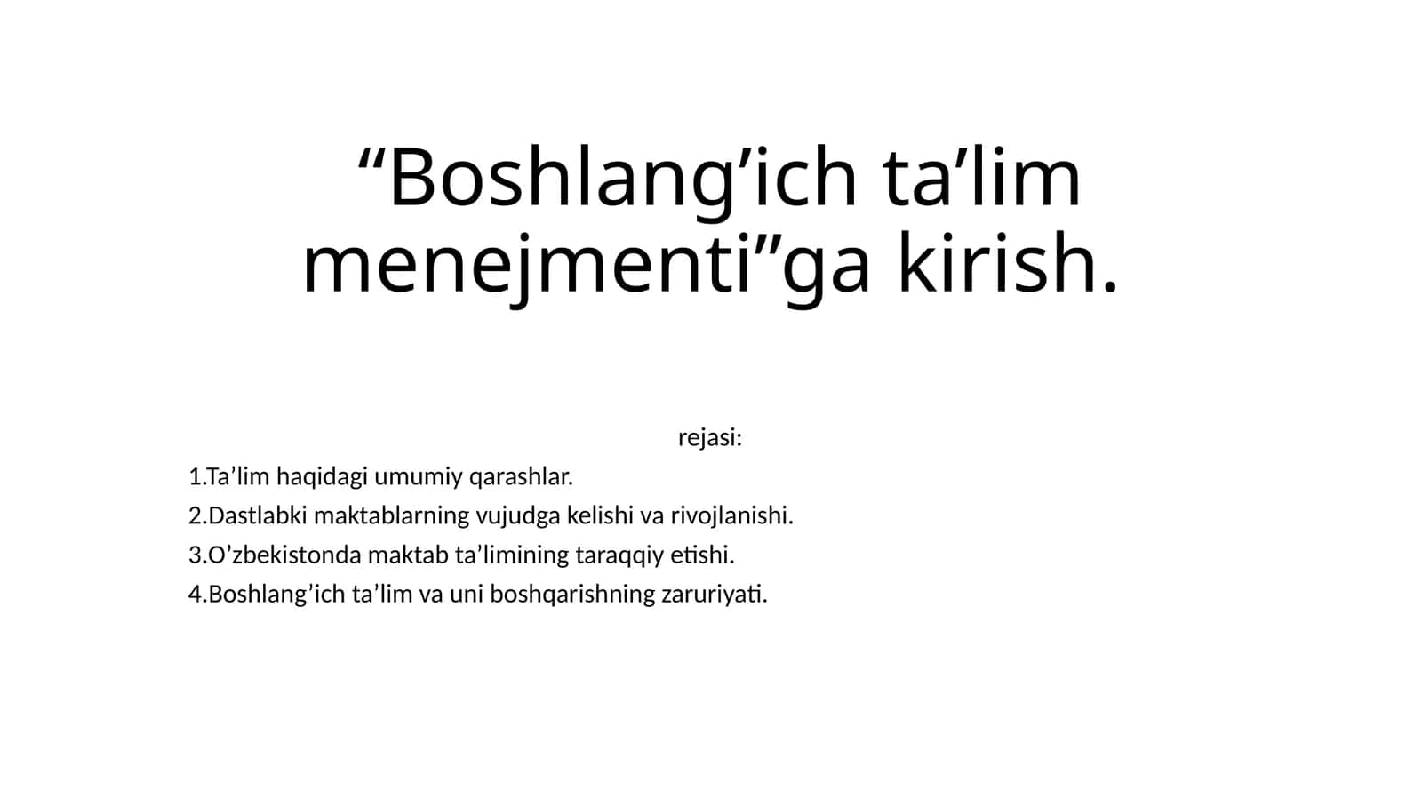 Boshlang’ich ta’lim menejmenti 1