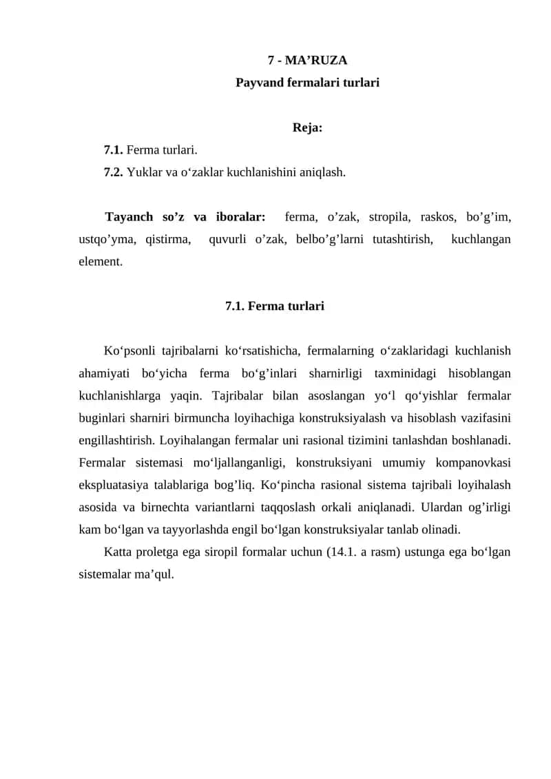 Ma’ruza Payvand Fermalari Turlari 1