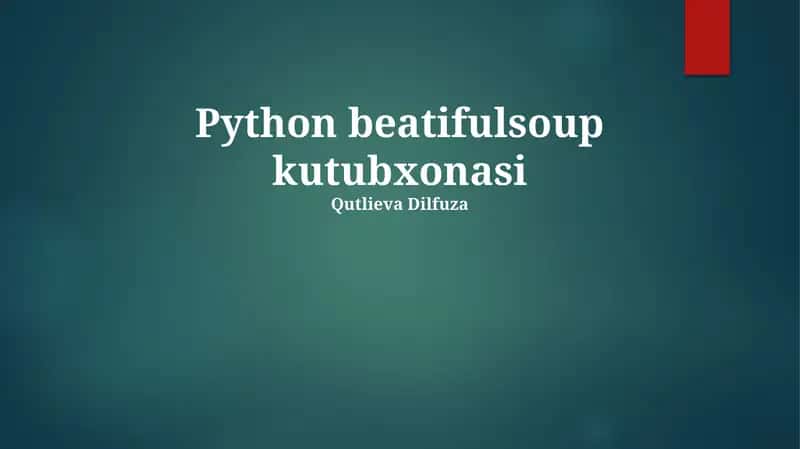 Python beatifulsoup kutubxonasi 1